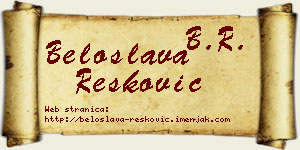 Beloslava Resković vizit kartica